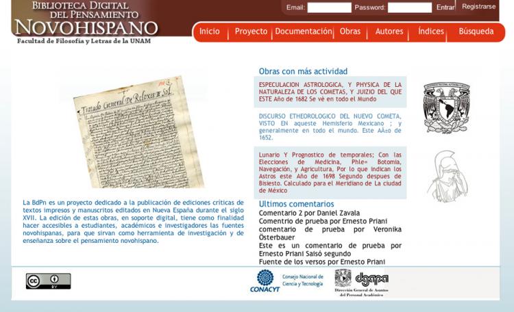 Biblioteca digital del pensamiento novohispano